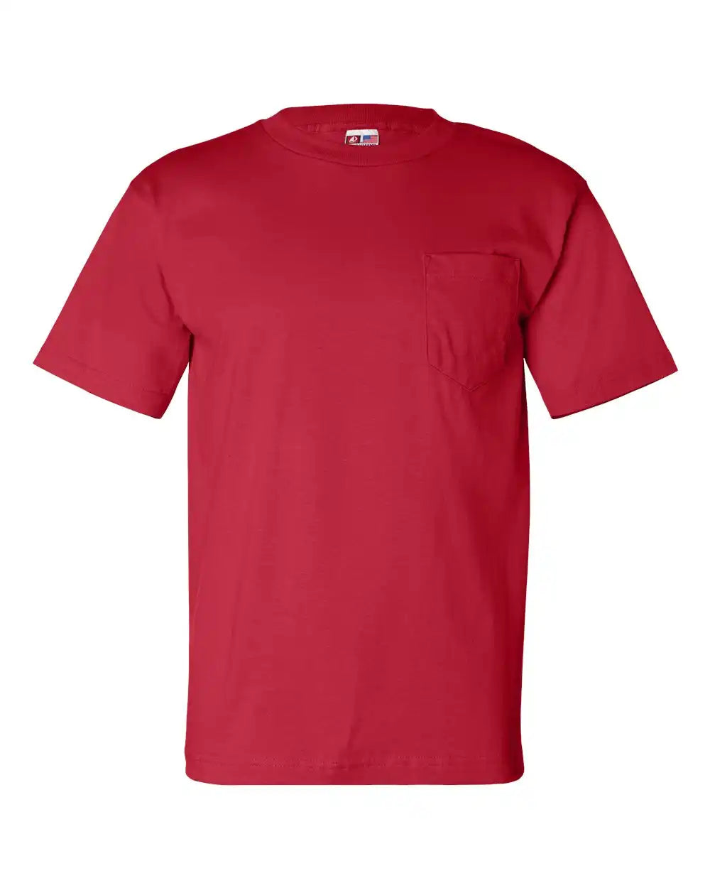 Bayside 7100 Usa-made Pocket T-shirt - Red - s