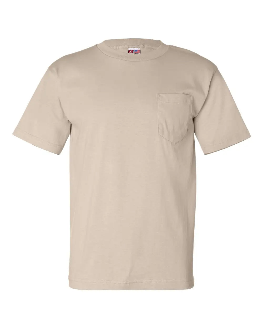 Bayside 7100 Usa-made Pocket T-shirt - Sand - s
