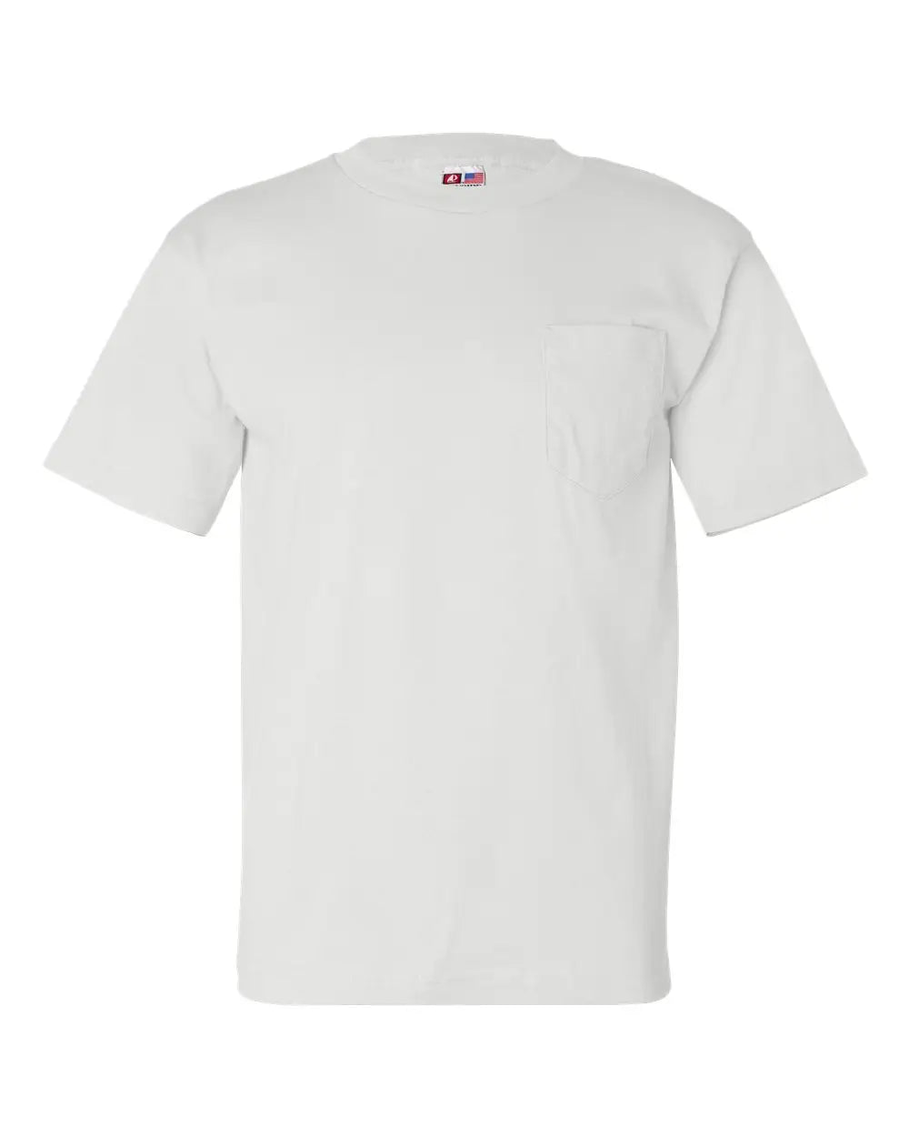 Bayside 7100 Usa-made Pocket T-shirt - White - s