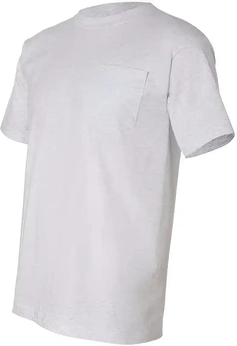 Bayside 7100 Usa-made Short Sleeve T-shirt with a Pocket - Ash