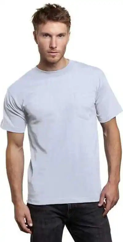 Bayside 7100 Usa-made Short Sleeve T-shirt with a Pocket - Ash