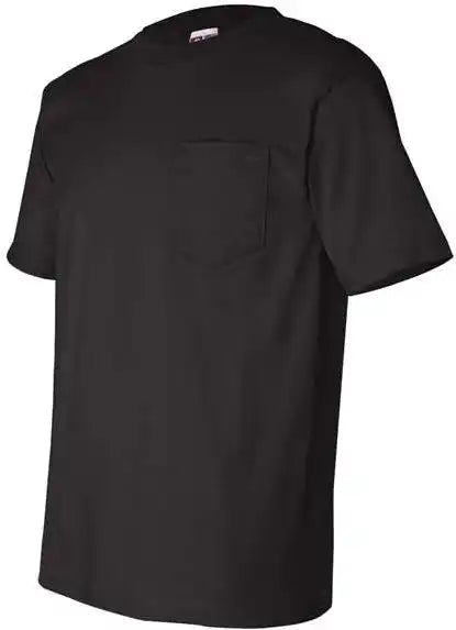 Bayside 7100 Usa Made Short Sleeve t Shirt with a Pocket Black
