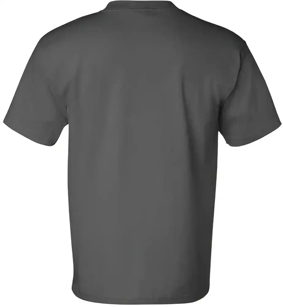 Bayside 7100 Usa-made Short Sleeve T-shirt with a Pocket - Charcoal