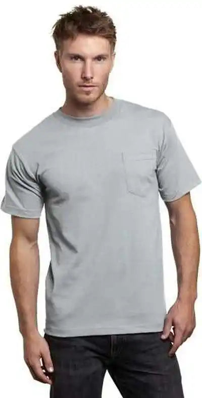 Bayside 7100 Usa Made Short Sleeve t Shirt with a Pocket Dark Ash