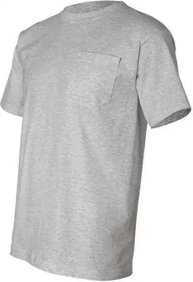 Bayside 7100 Usa Made Short Sleeve t Shirt with a Pocket Dark Ash