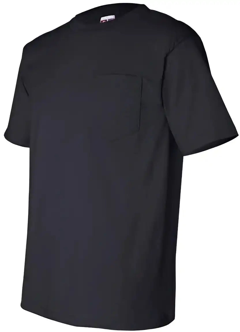 Bayside 7100 Usa-made Short Sleeve T-shirt with a Pocket - Navy
