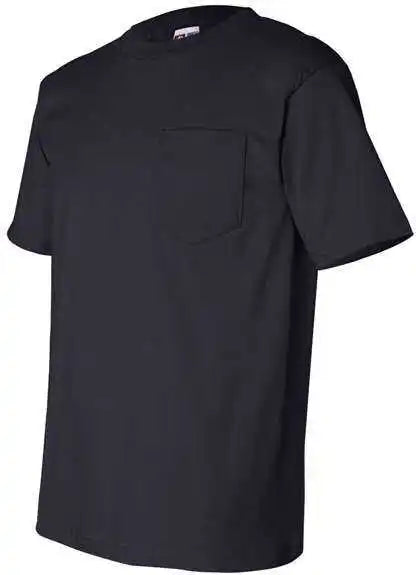 Bayside 7100 Usa Made Short Sleeve t Shirt with a Pocket Navy