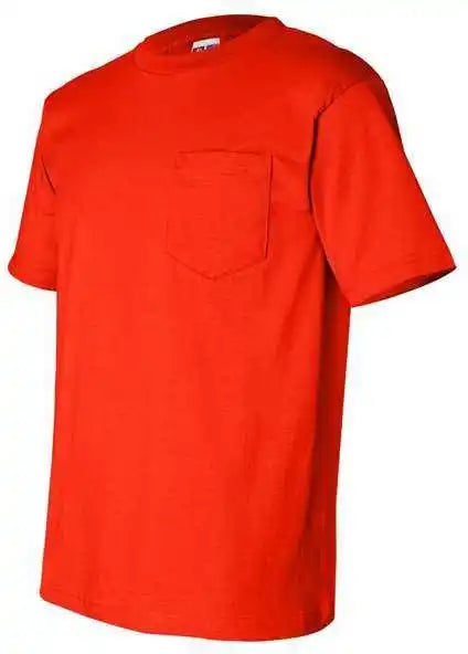 Bayside 7100 Usa Made Short Sleeve t Shirt with a Pocket Orange