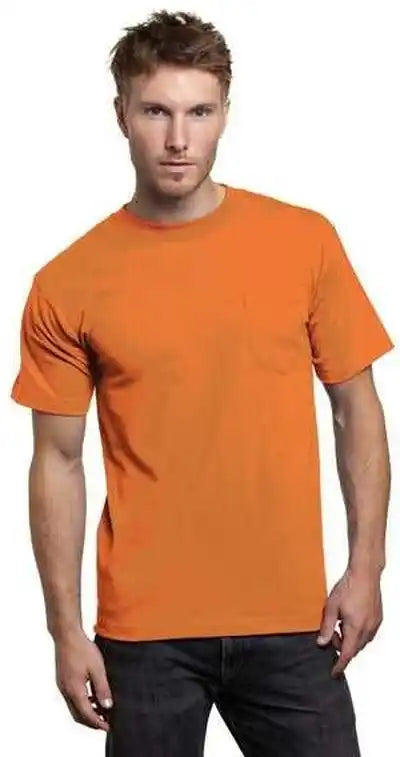 Bayside 7100 Usa Made Short Sleeve t Shirt with a Pocket Orange