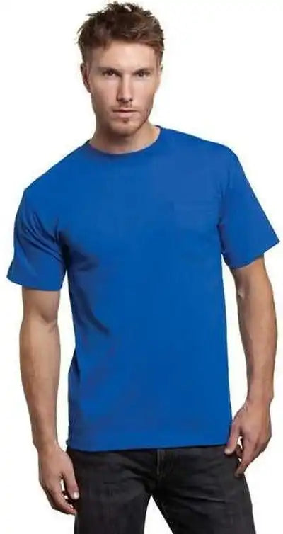 Bayside 7100 Usa Made Short Sleeve t Shirt with a Pocket Royal Blue