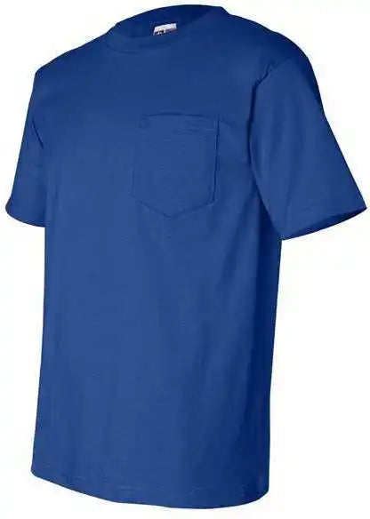 Bayside 7100 Usa Made Short Sleeve t Shirt with a Pocket Royal Blue