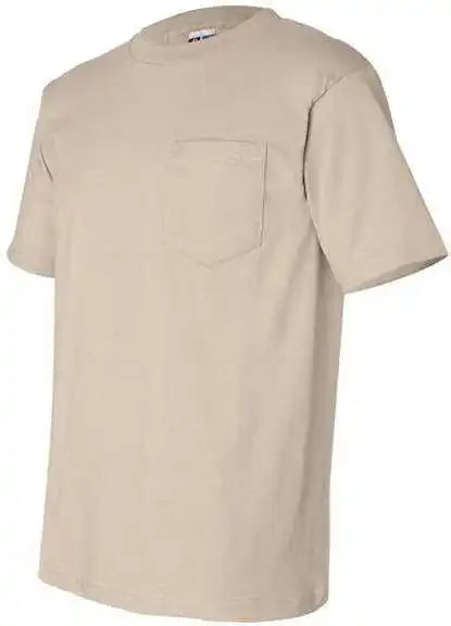 Bayside 7100 Usa-made Short Sleeve T-shirt with a Pocket - Sand