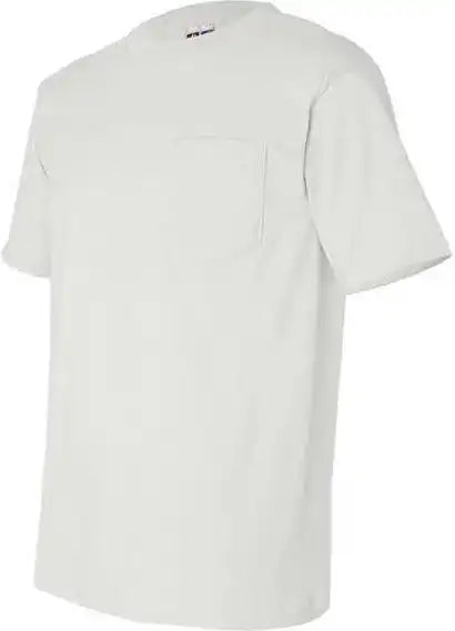 Bayside 7100 Usa Made Short Sleeve t Shirt with a Pocket White