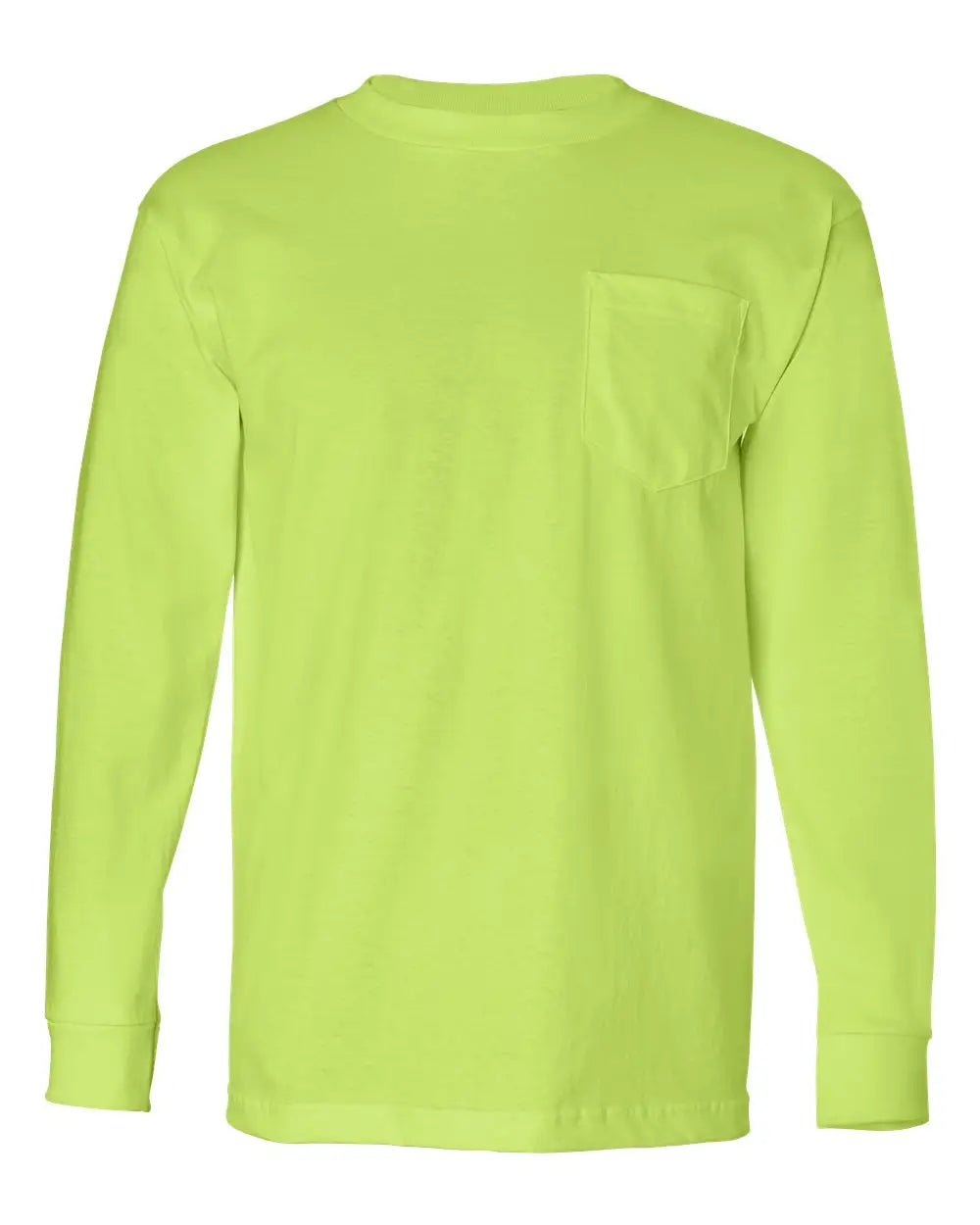 Bayside 8100 Usa-made Long Sleeve Pocket T-shirt - Lime Green