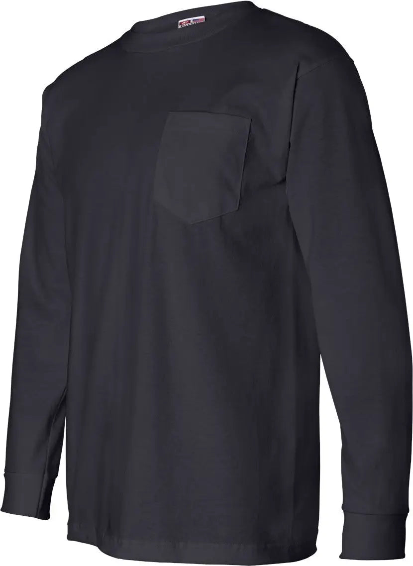 Bayside 8100 Usa-made Long Sleeve Pocket T-shirt - Navy - s
