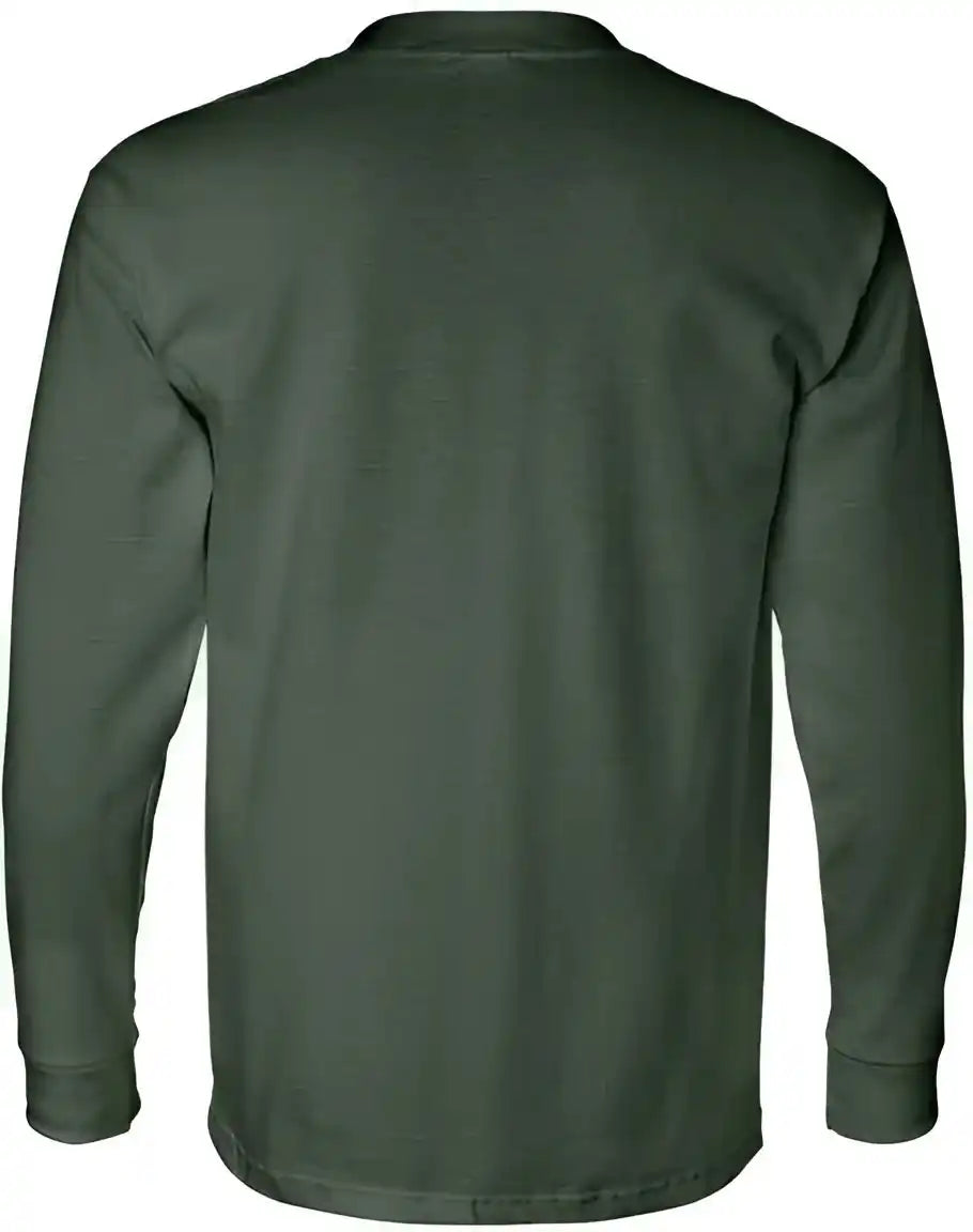 Bayside 8100 Usa-made Long Sleeve T-shirt with a Pocket - Forest Green