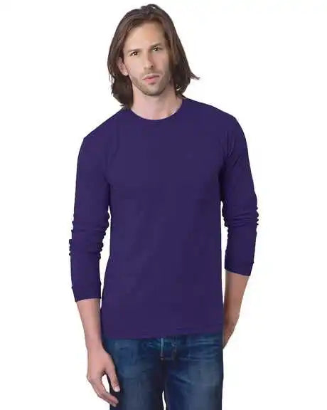 Bayside 8100 Usa-made Long Sleeve T-shirt with a Pocket - Purple
