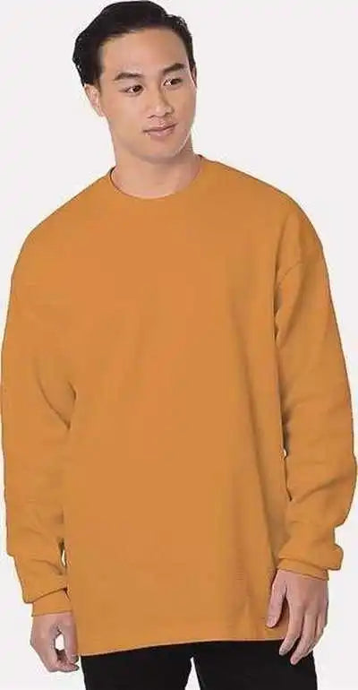 Bayside 8205 Usa-made Heavyweight Waffle Knit Thermal - Caramel Brown