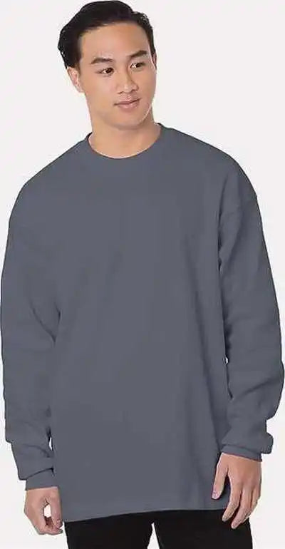 Bayside 8205 Usa-made Heavyweight Waffle Knit Thermal - Dark Gray