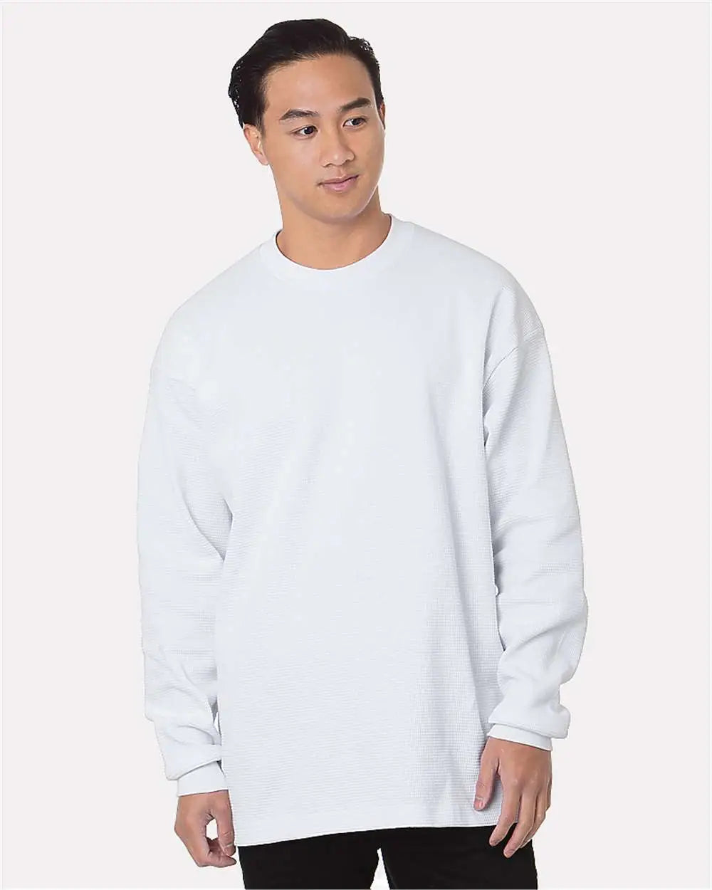 Bayside 8205b Usa-made Heavyweight Waffle Knit Thermal - 8205 - White - Adult s
