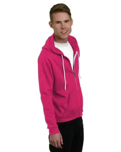 Bayside 875 Usa-made Unisex Full-zip Fleece Jacket - Bright Pink