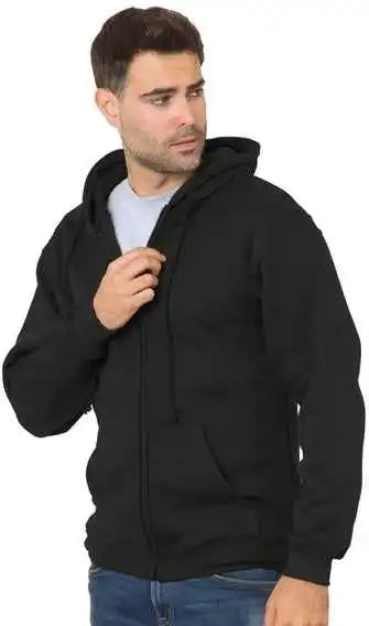 Bayside 900 Usa Made Full Zip Hooded Sweatshirt Black