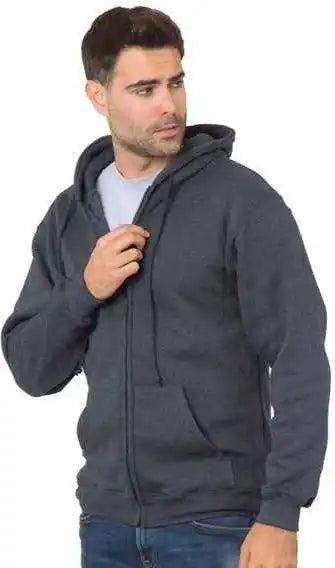 Bayside 900 Usa-made Full-zip Hooded Sweatshirt - Charcoal Heather