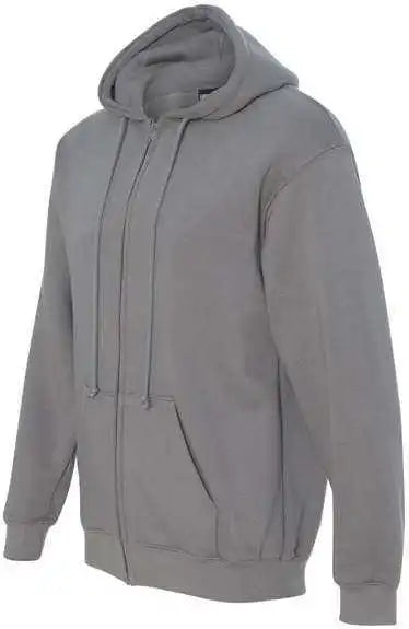 Bayside 900 Usa-made Full-zip Hooded Sweatshirt - Charcoal