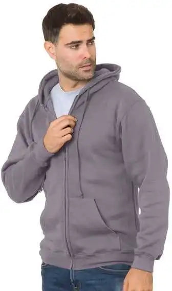 Bayside 900 Usa-made Full-zip Hooded Sweatshirt - Charcoal