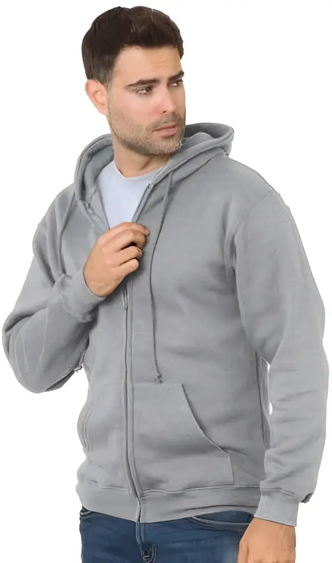 Bayside 900 Usa-made Full-zip Hooded Sweatshirt - Dark Ash