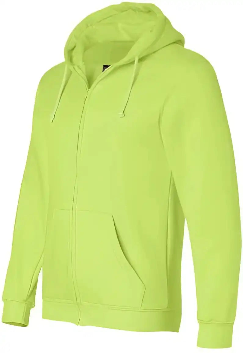 Bayside 900 Usa Made Full Zip Hooded Sweatshirt Lime Green
