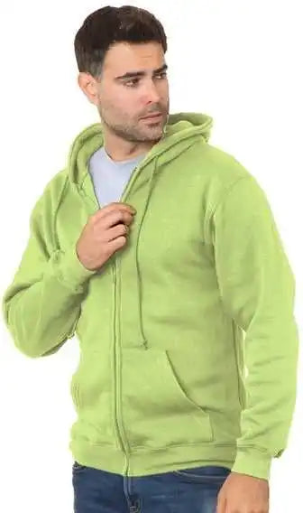 Bayside 900 Usa-made Full-zip Hooded Sweatshirt - Lime Green