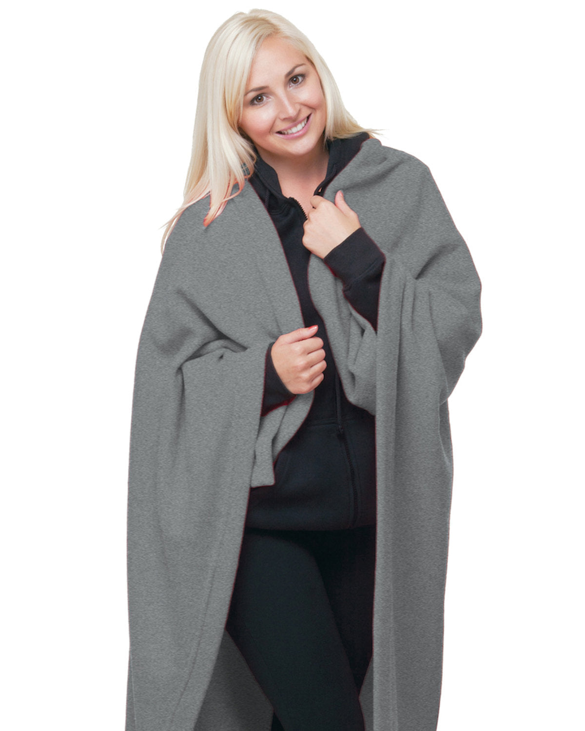Bayside 9000b Usa-made Stadium Blanket Fleece - Dark Ash