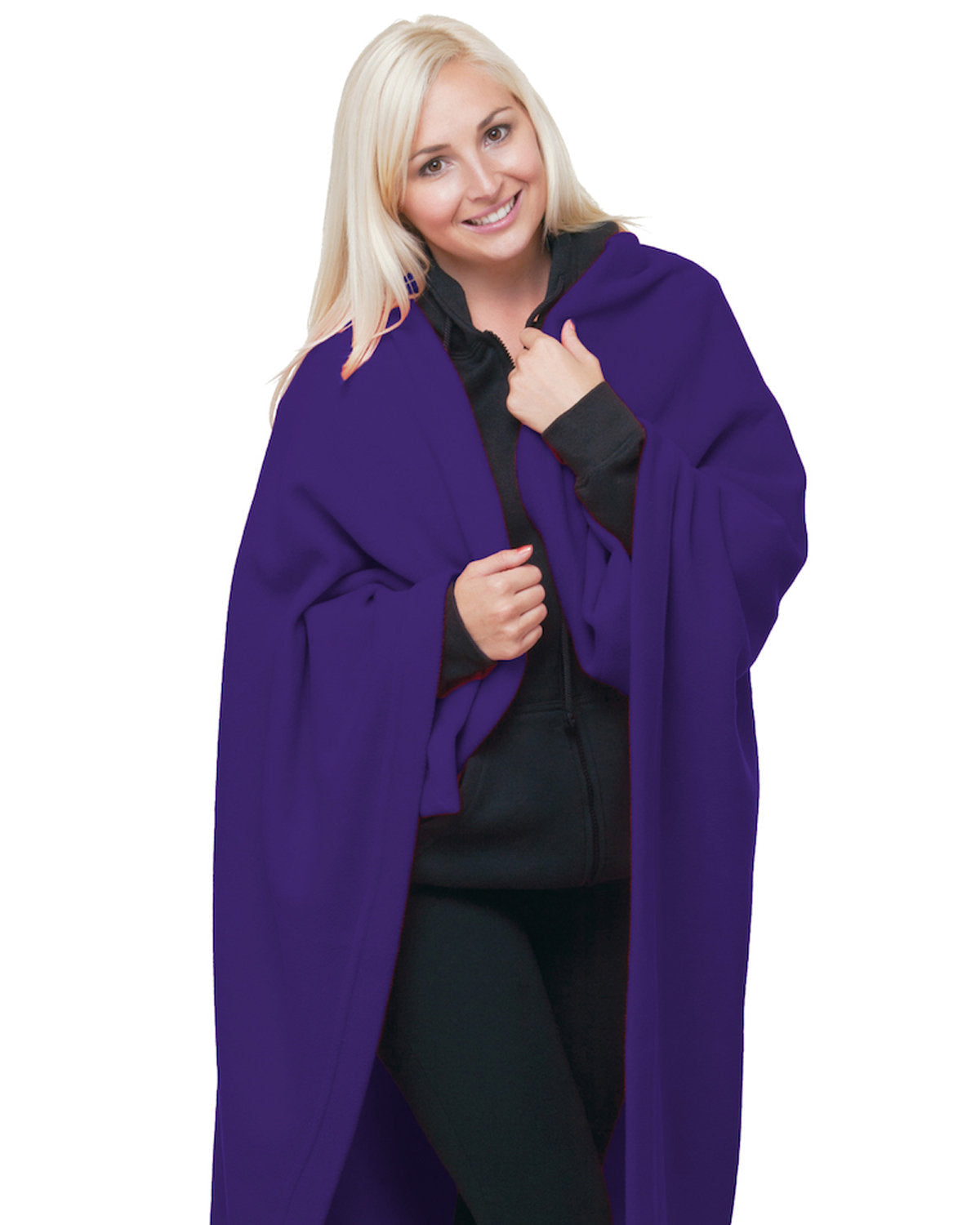 Bayside 9000b Usa-made Stadium Blanket Fleece - Purple