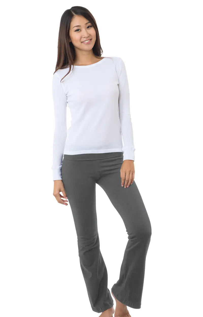 Bayside 9050b Women’s Usa-made Yoga Pants - 9050 - Charcoal