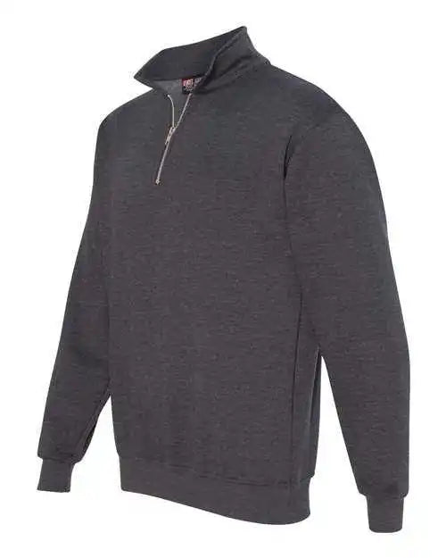 Bayside 920 Usa-made Quarter-zip Pullover Sweatshirt - Charcoal Heather