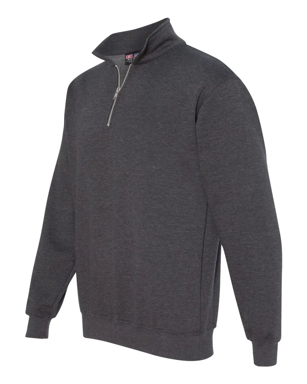 Bayside 920 Usa-made Quarter-zip Pullover Sweatshirt - Charcoal Heather - Dark Gray / s