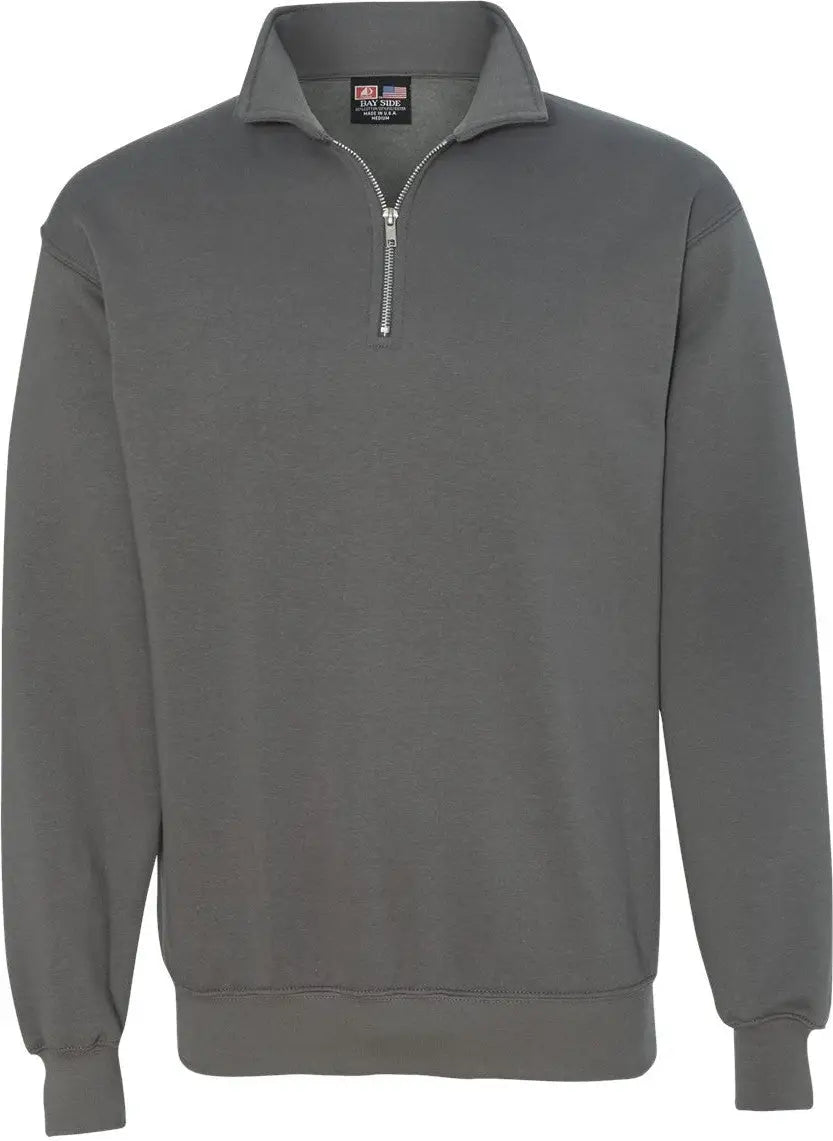 Bayside 920 Usa-made Quarter-zip Pullover Sweatshirt - Charcoal