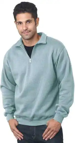 Bayside 920 Usa-made Quarter-zip Pullover Sweatshirt - Dark Ash