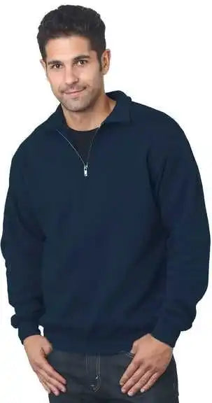 Bayside 920 Usa Made Quarter Zip Pullover Sweatshirt Navy