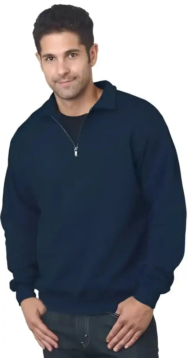 Bayside 920 Usa-made Quarter-zip Pullover Sweatshirt - Navy