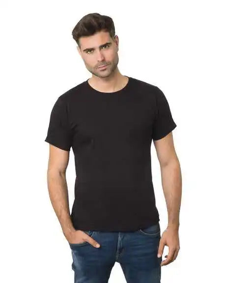 Bayside 9500 Unisex Fine Jersey Crew Tee - Black