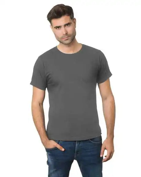 Bayside 9500 Unisex Fine Jersey Crew Tee - Charcoal