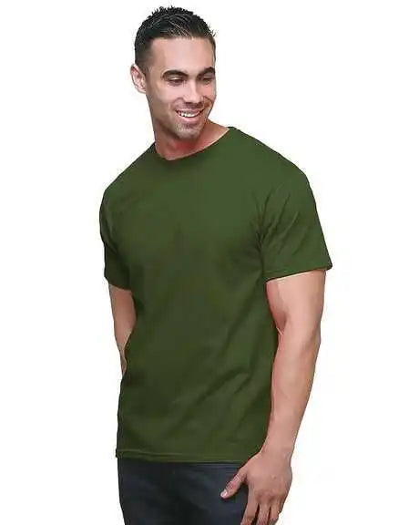 Bayside 9500 Unisex Fine Jersey Crew Tee - Military Green