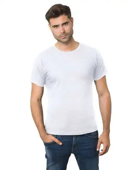 Bayside 9500 Unisex Fine Jersey Crew Tee - White