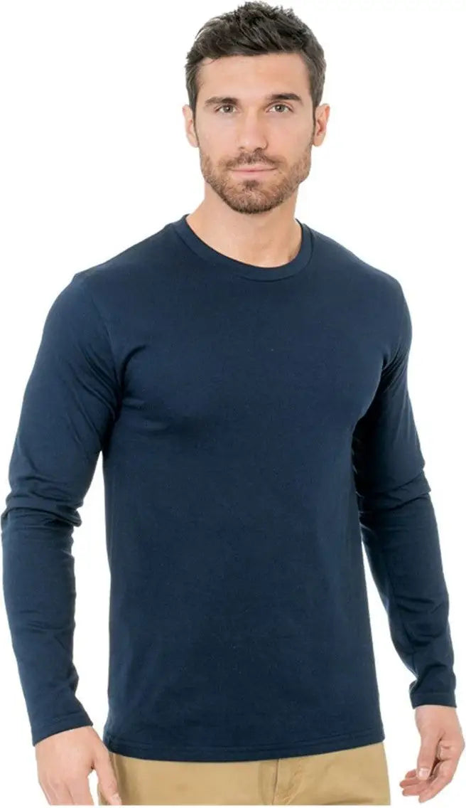 Bayside 9550b Fine Jersey Long Sleeve T-shirt - 9550 - Navy - Adult s
