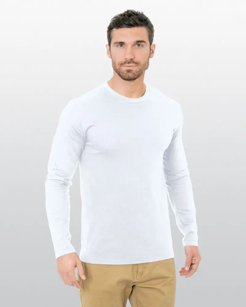 Bayside 9550b Fine Jersey Long Sleeve T-shirt - 9550 - White