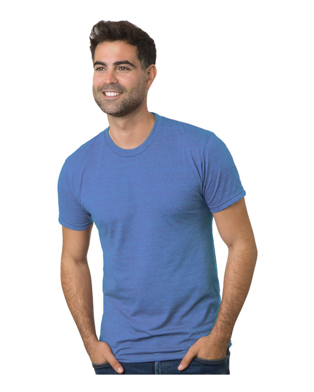 Bayside 9570b Triblend T-shirt - 9570 - Tri Blue Berry - Adult Xs