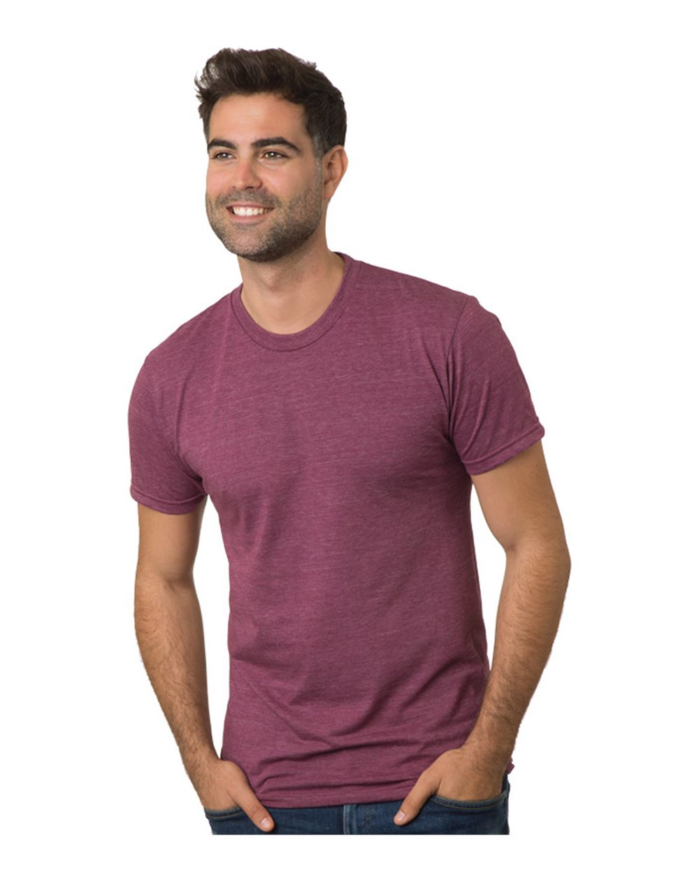 Bayside 9570b Triblend T-shirt - 9570 - Tri Maroon - Adult Xs