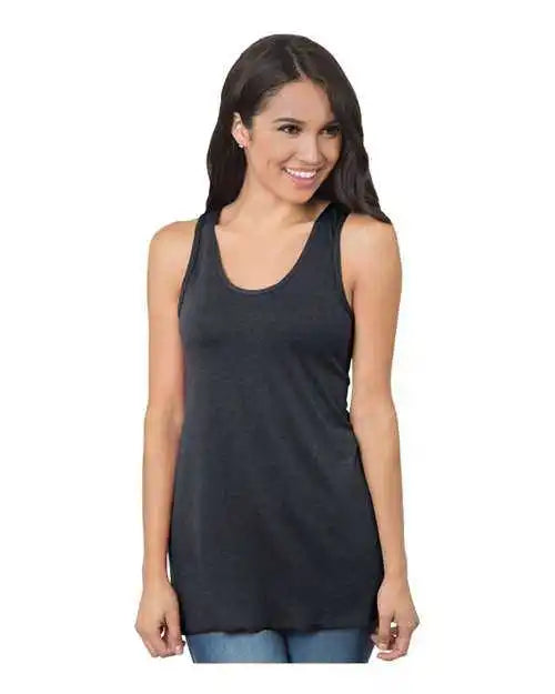 Bayside 9600 Women’s Triblend Racerback Tank Top - Tri Dark Grey